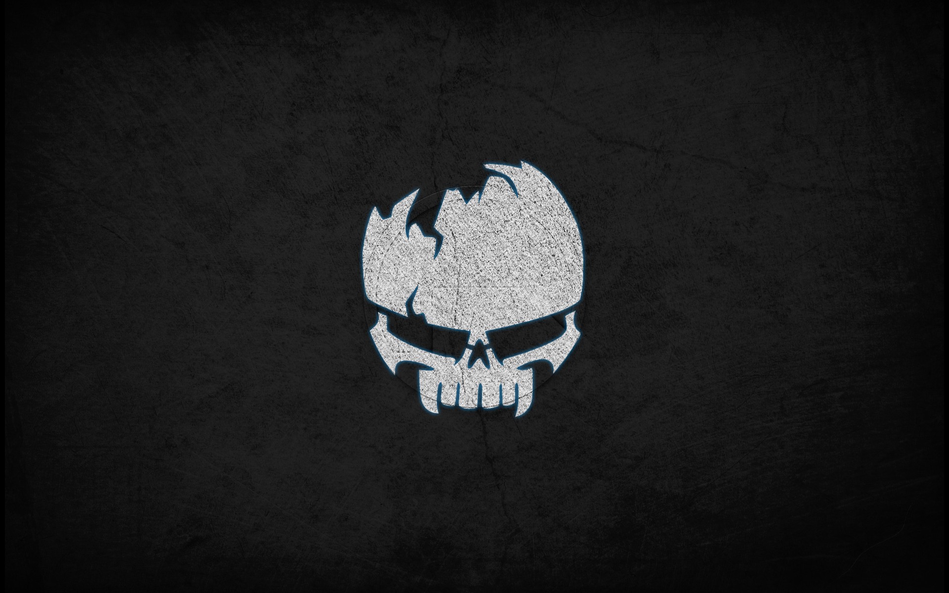 Minimalist white skull on a dark textured background HD Wallpaper