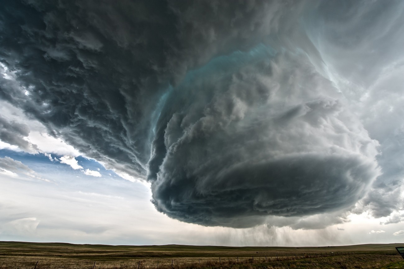 sky, tornado, rain, nature, clouds, landscape HD Wallpaper