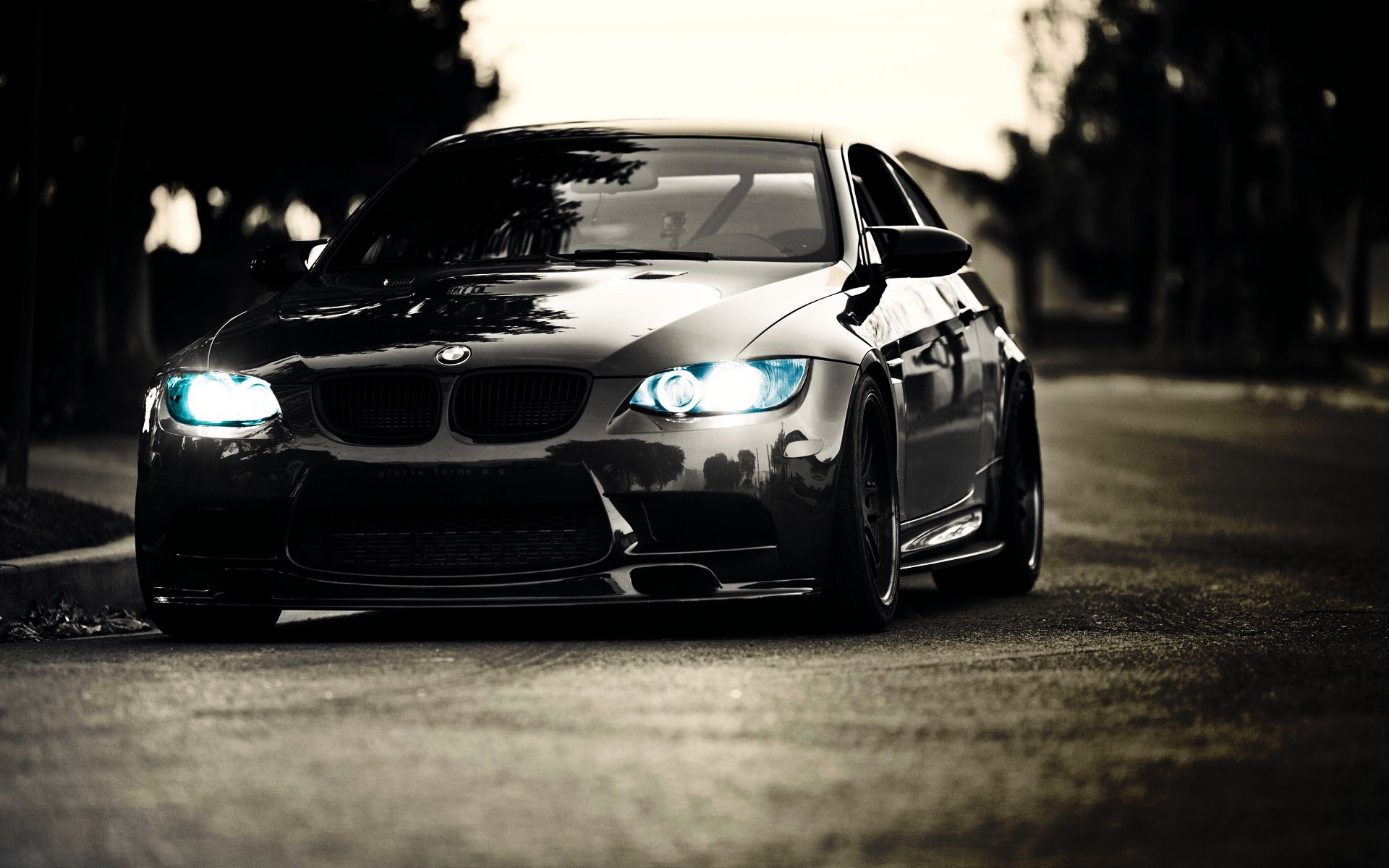 Black BMW M3 parked on a street HD Wallpaper