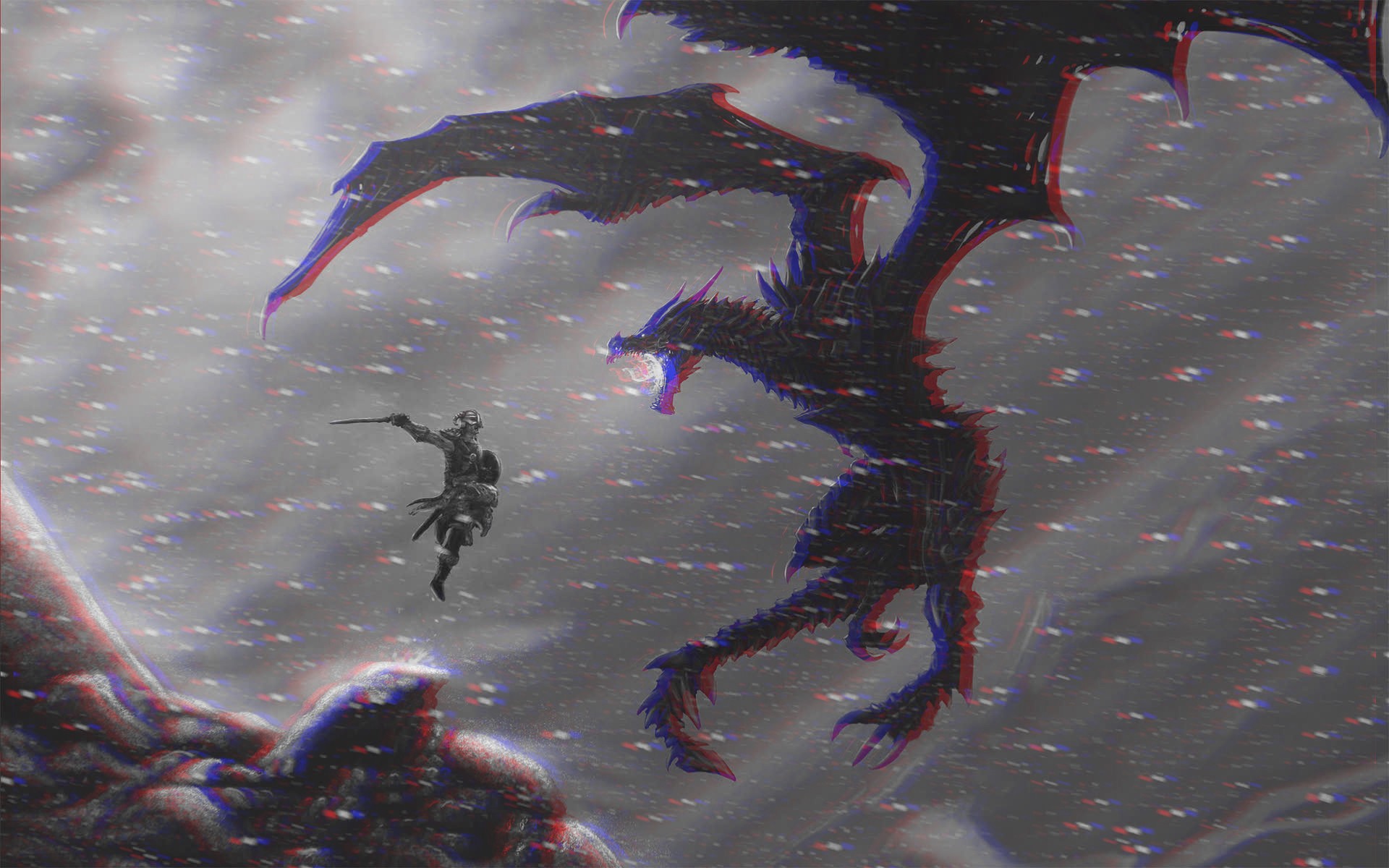 The Elder Scrolls V: Skyrim Dragon Battle HD Wallpaper