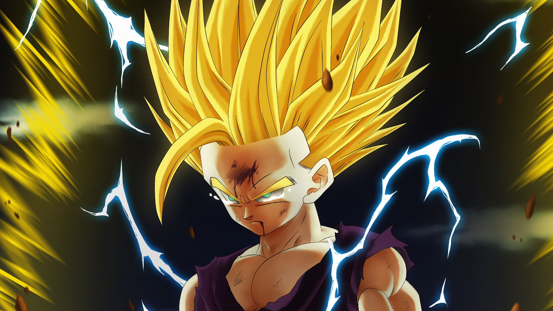 Gohan from Dragon Ball Z with lightning HD Wallpaper