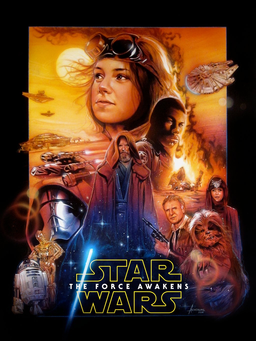 Star Wars The Force Awakens Fan Art Poster HD Wallpaper