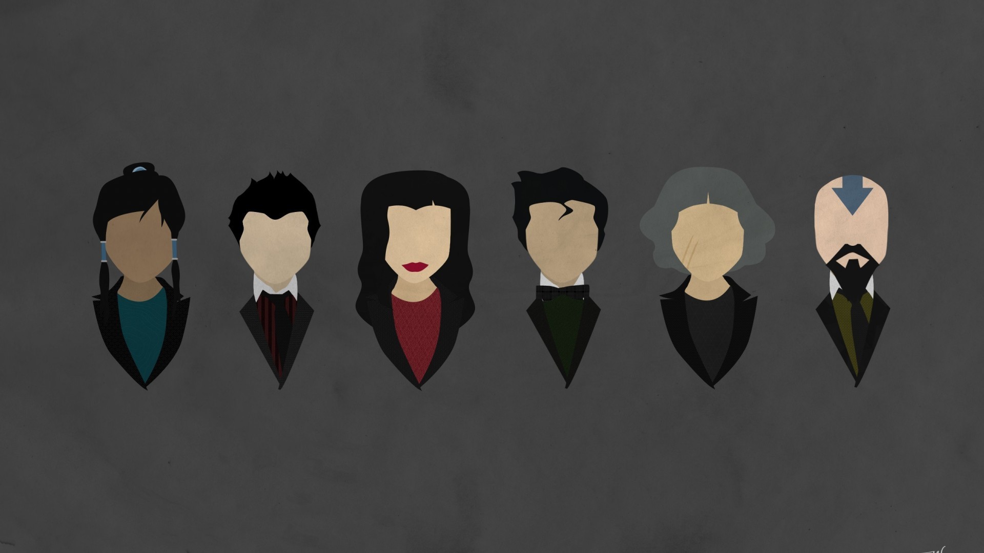 The Legend of Korra characters in minimalist style HD Wallpaper