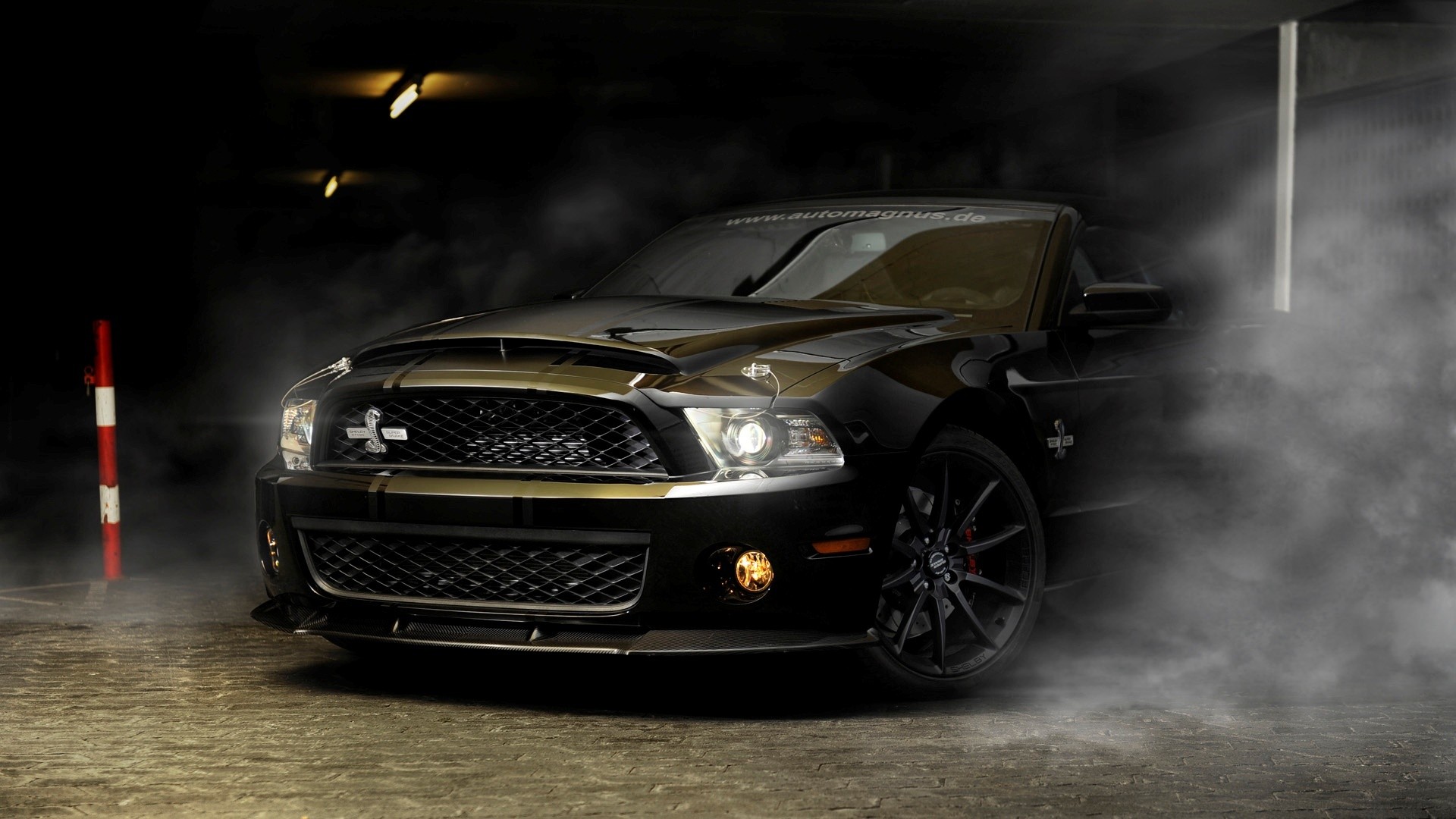 Black Ford Mustang Shelby in Smoke HD Wallpaper