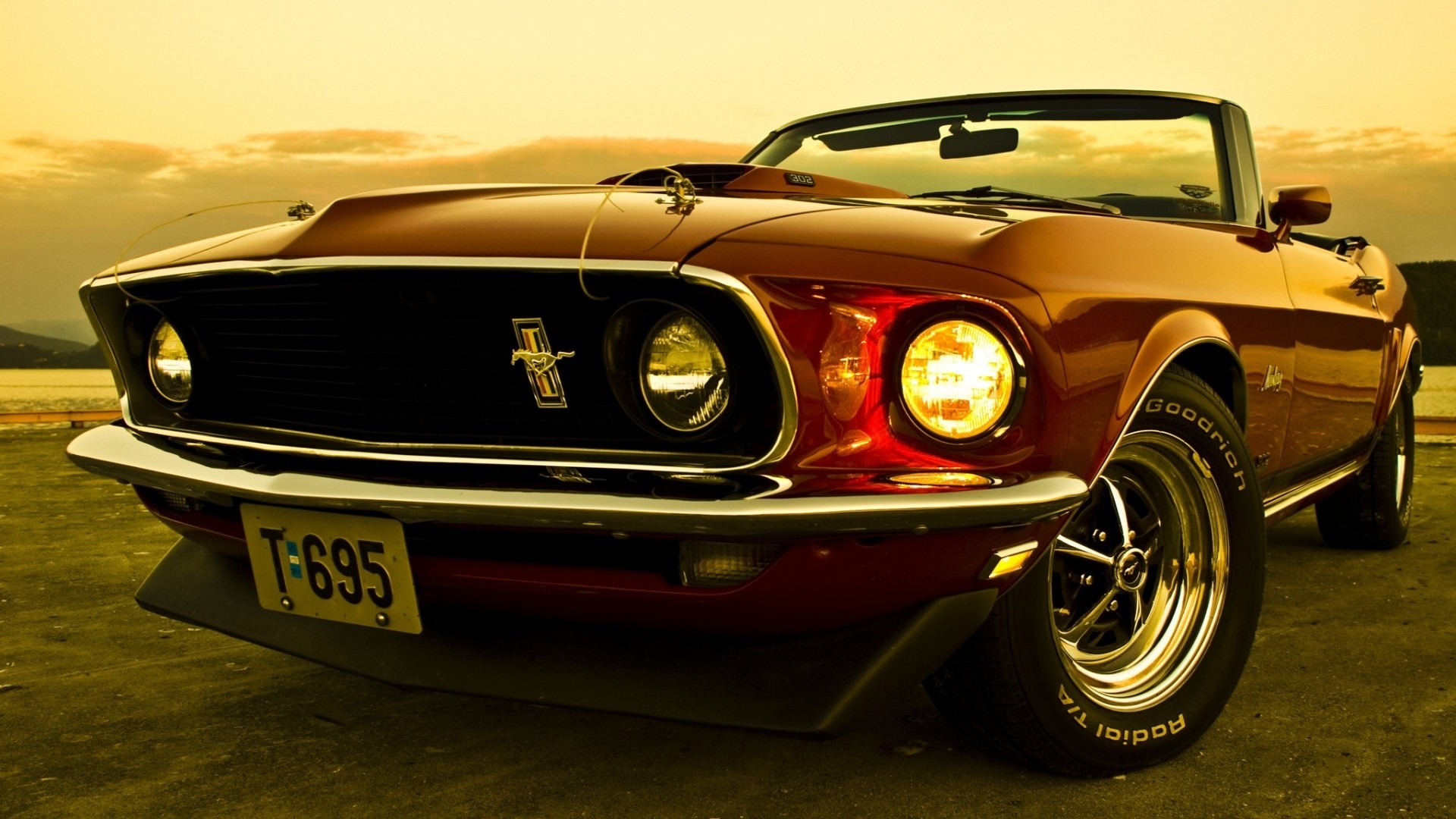 1969 Ford Mustang Convertible HD Wallpaper
