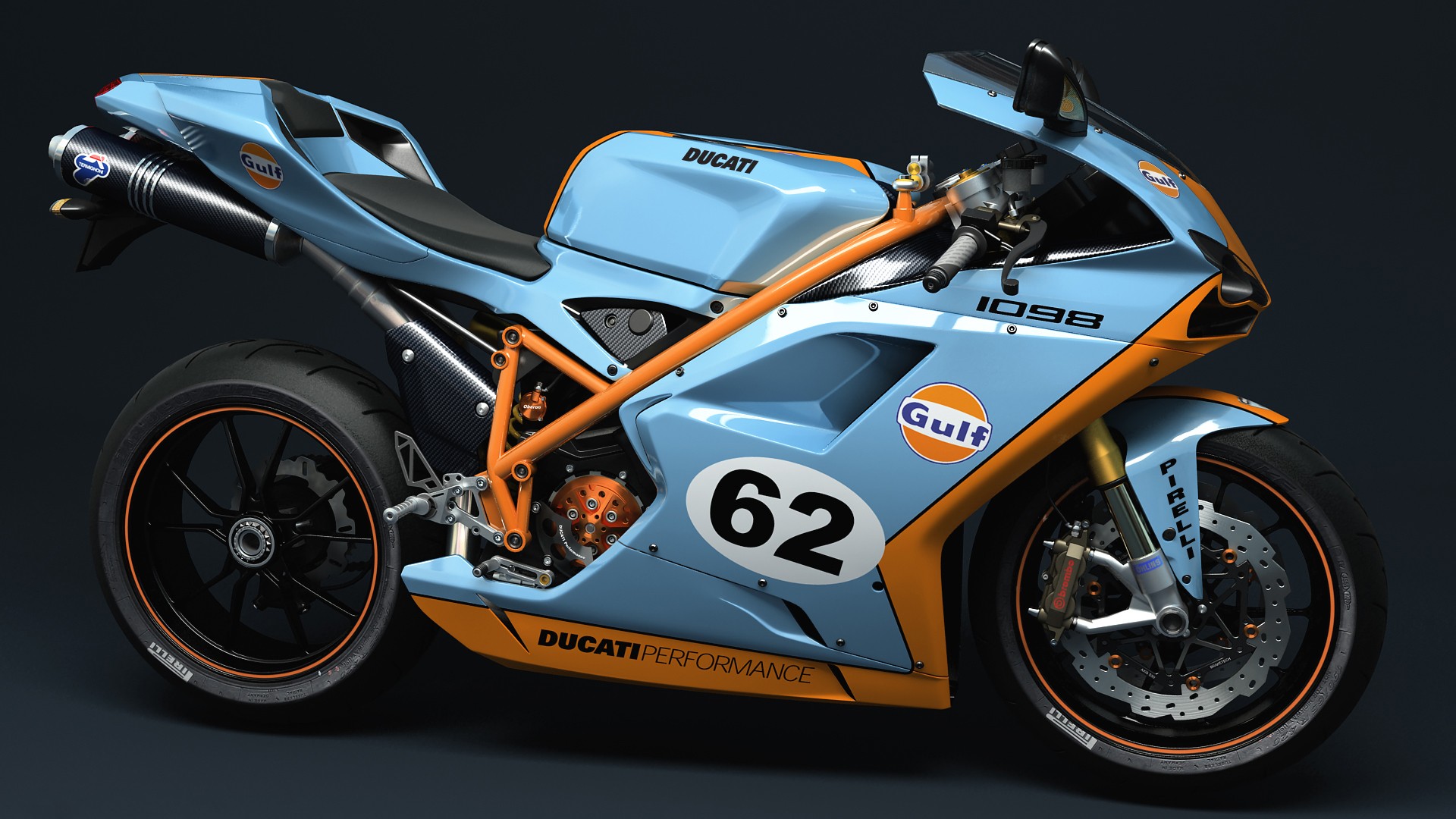 Ducati 1098 R motorcycle with Gulf livery HD Wallpaper