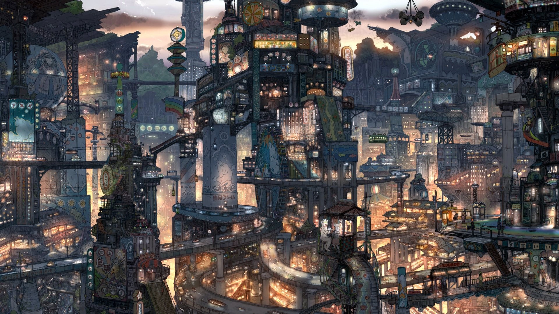 Imperial Boy's Cyberpunk Cityscape HD Wallpaper