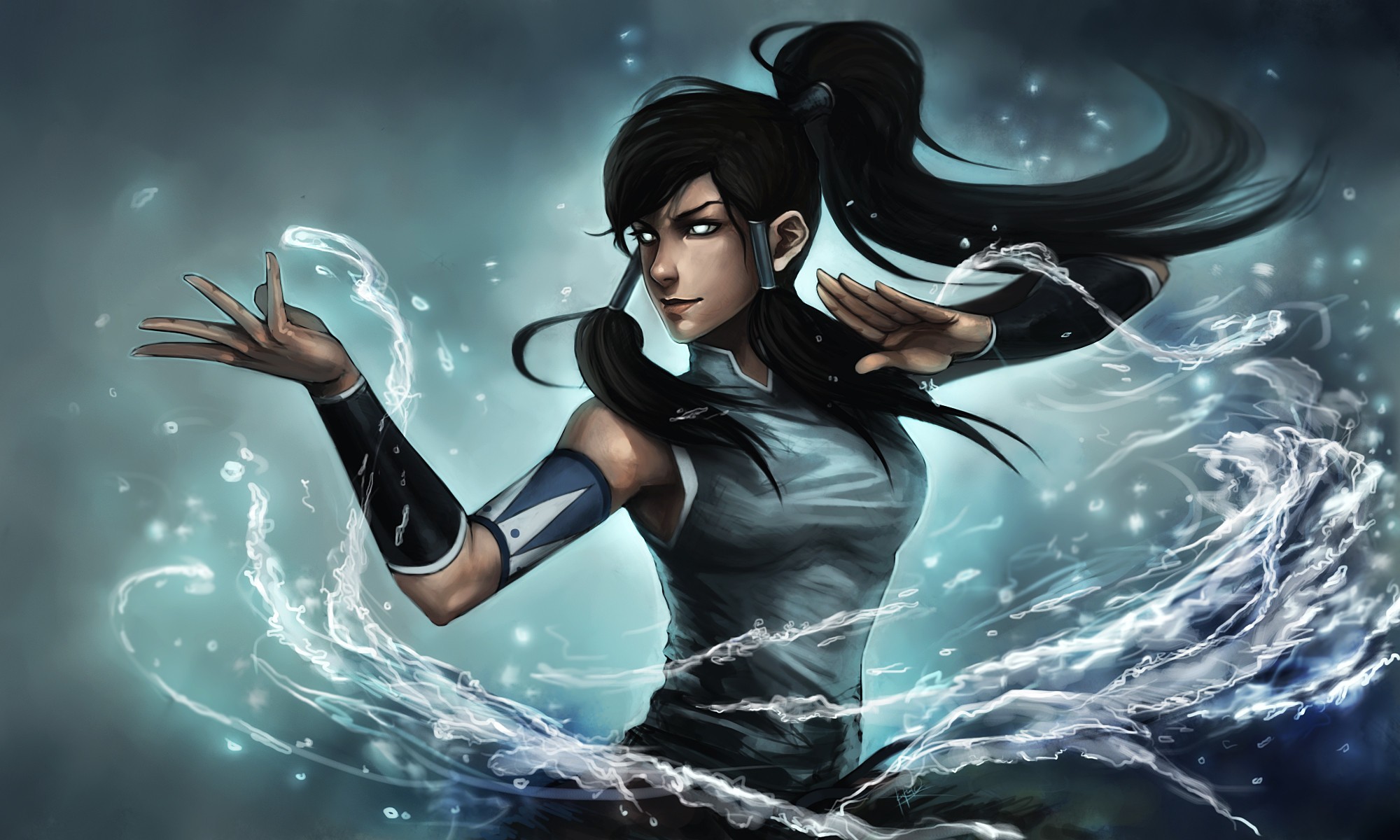 Korra waterbending in The Legend of Korra HD Wallpaper