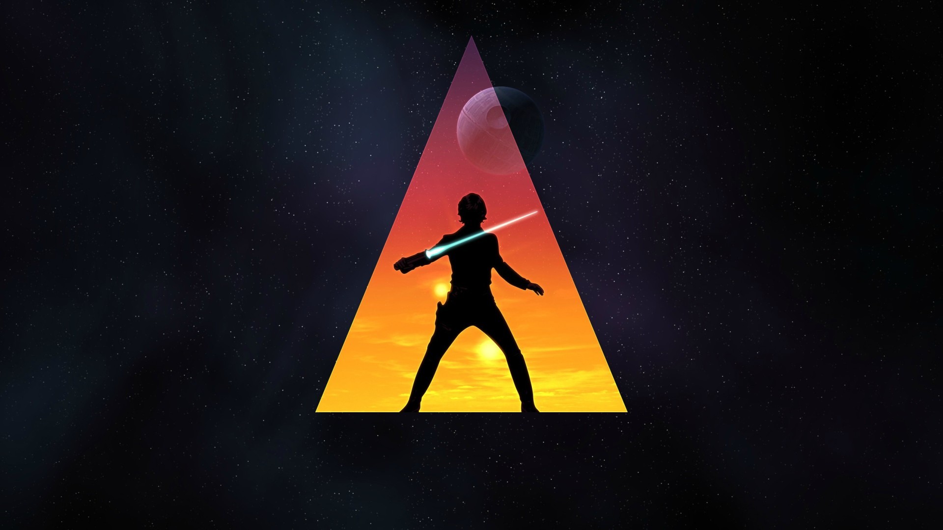 Luke Skywalker with Lightsaber in Space HD Wallpaper