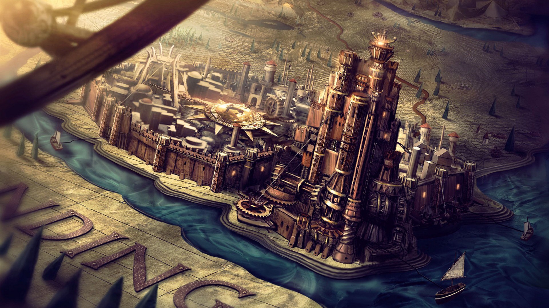 Game of Thrones King's Landing map illustration HD Wallpaper