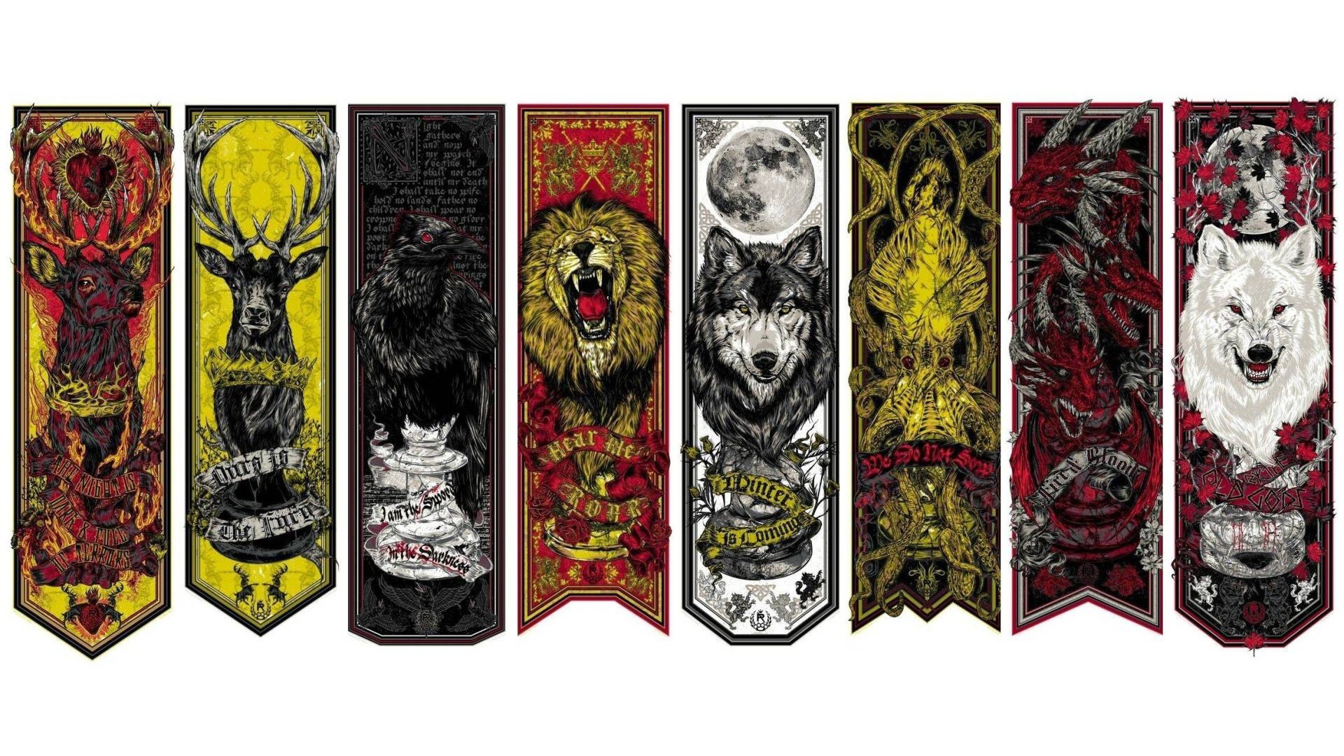 Game of Thrones House Sigils Banners HD Wallpaper