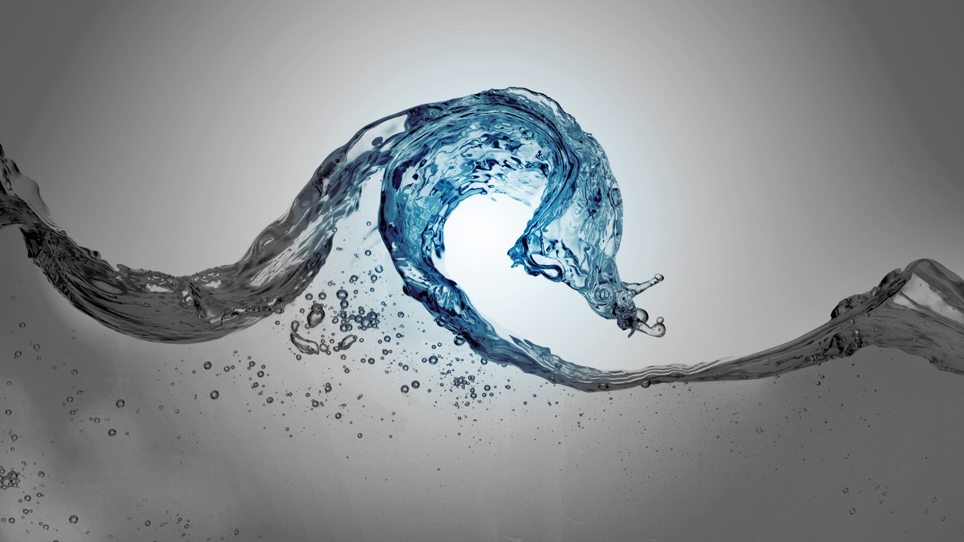 Abstract wave of blue and gray water HD Wallpaper