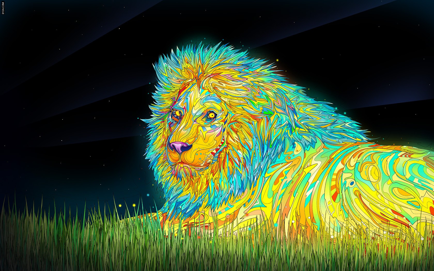 Psychedelic Lion Digital Art by Matei Apostolescu HD Wallpaper