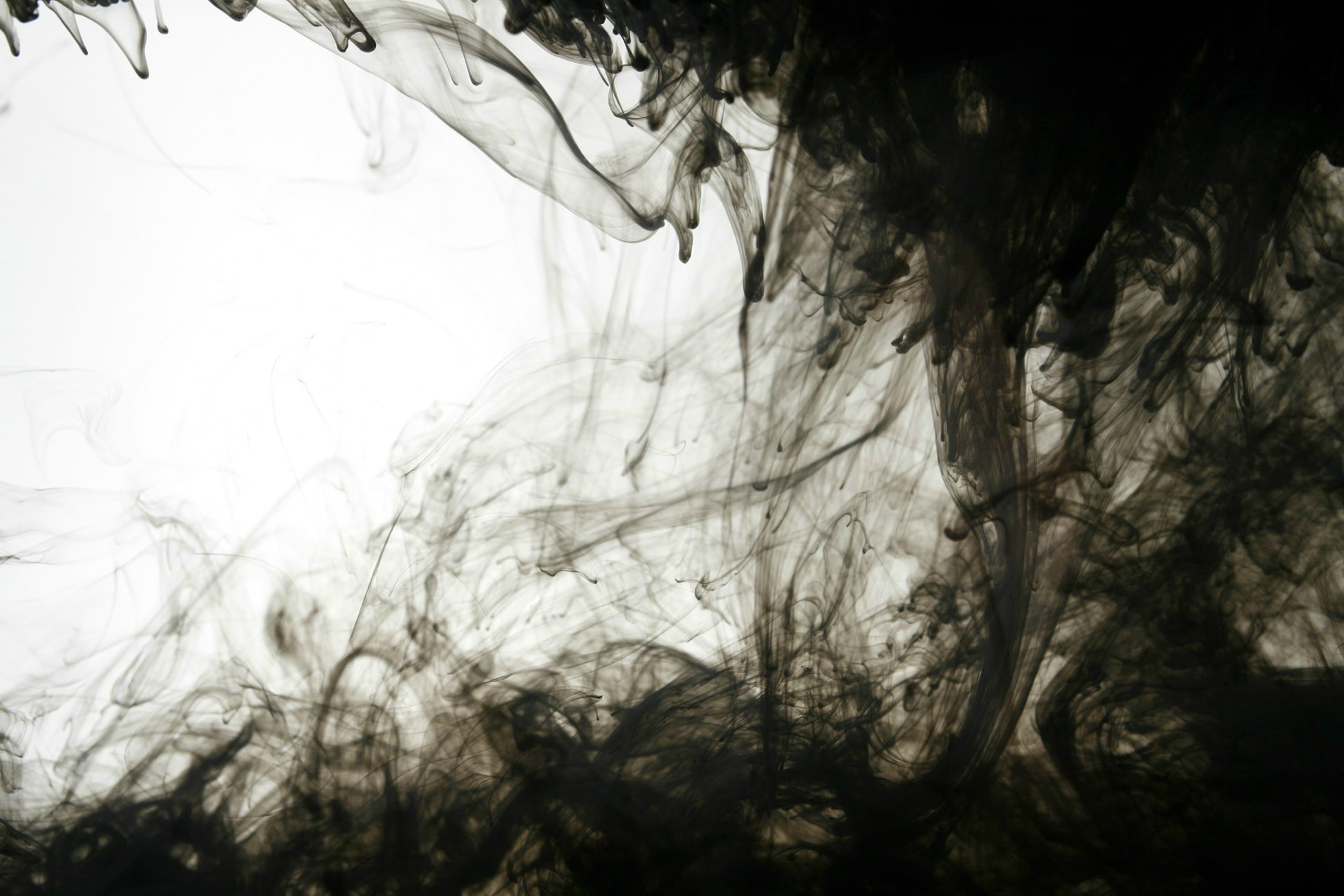 Black ink dissolving in water abstract HD Wallpaper