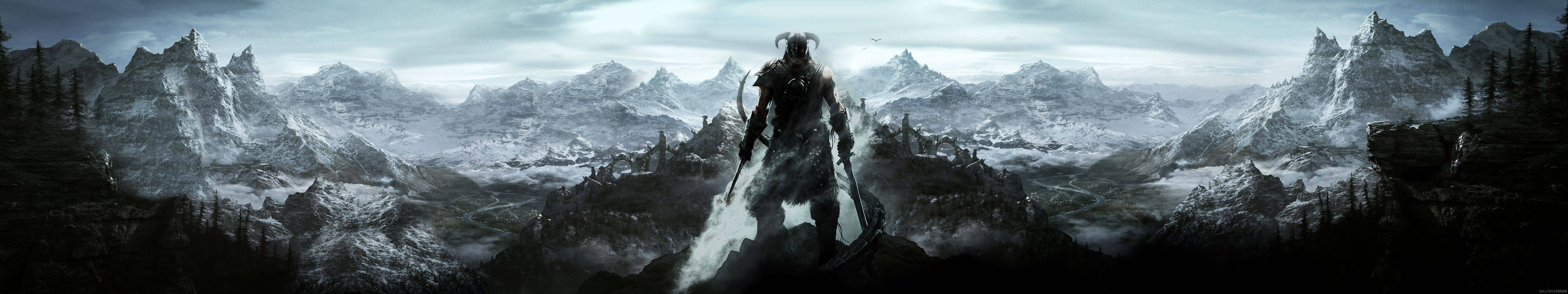 The Elder Scrolls V: Skyrim Dragonborn Panorama HD Wallpaper