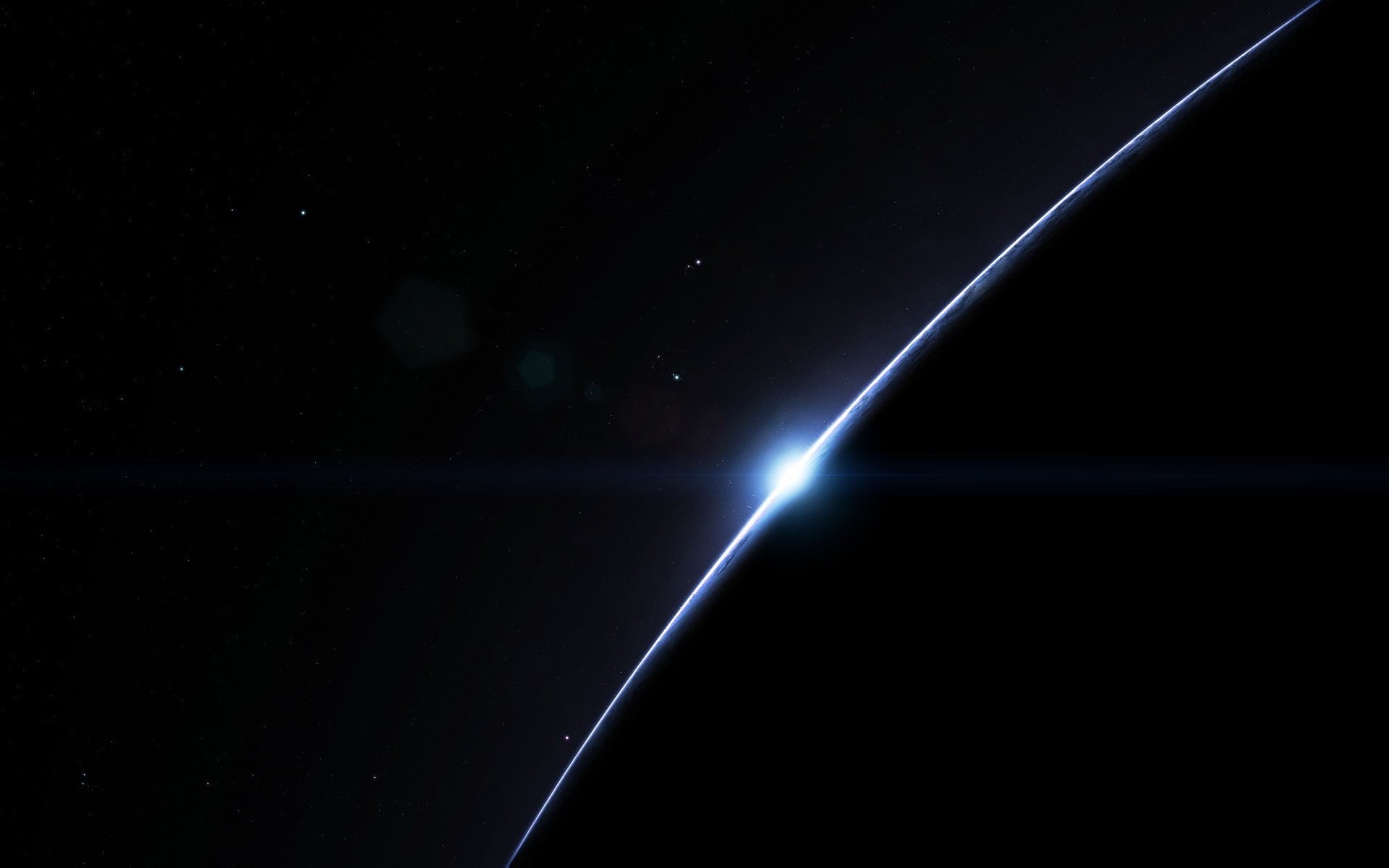 Planet and stars in deep space digital art HD Wallpaper