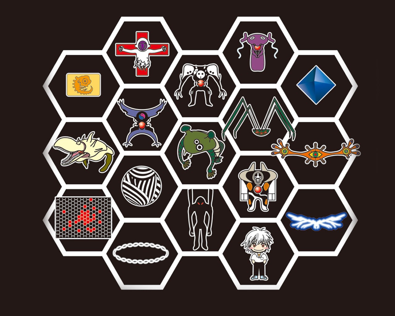 Neon Genesis Evangelion Angels and Characters HD Wallpaper