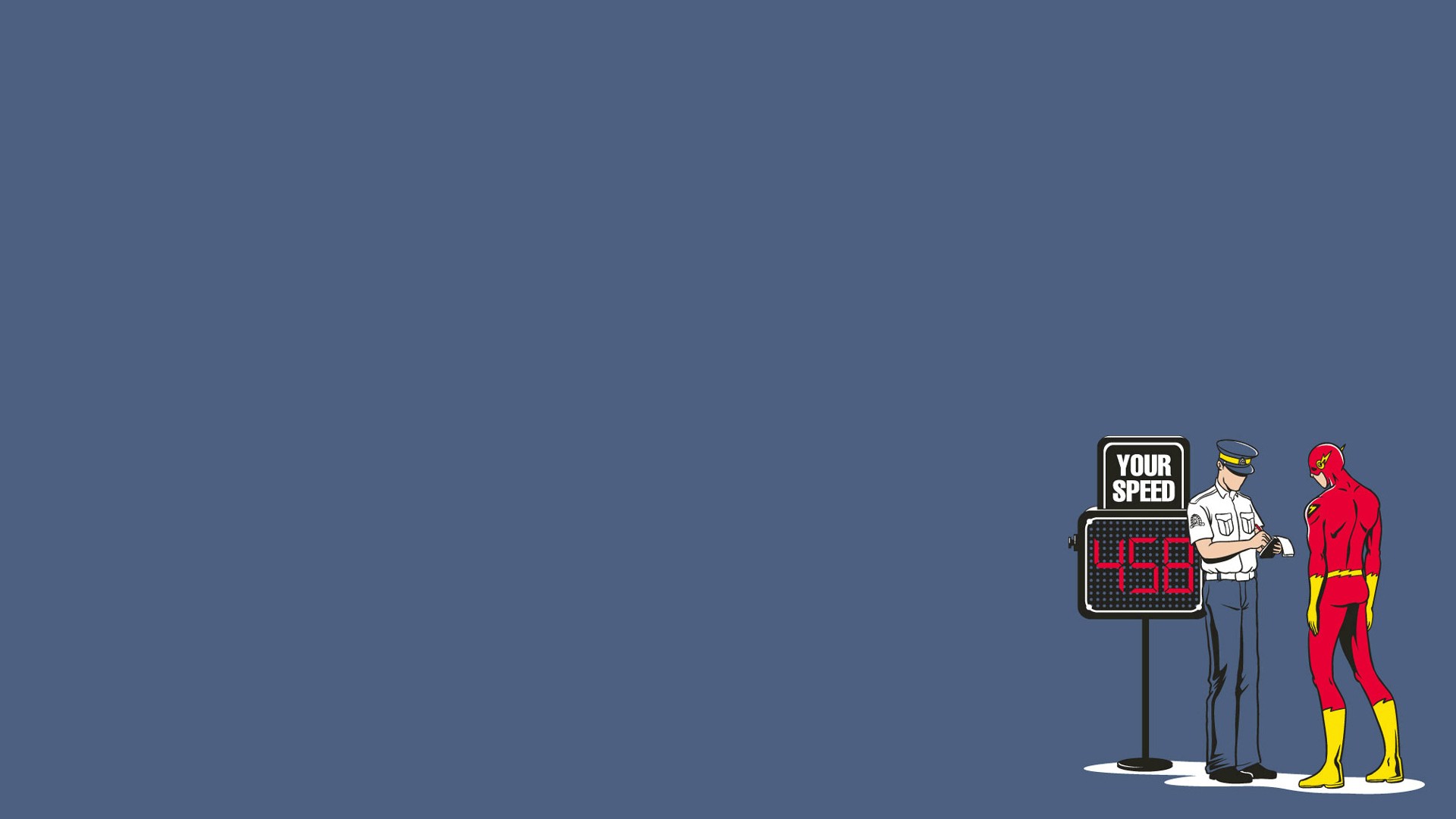 The Flash pulled over by a police officer HD Wallpaper