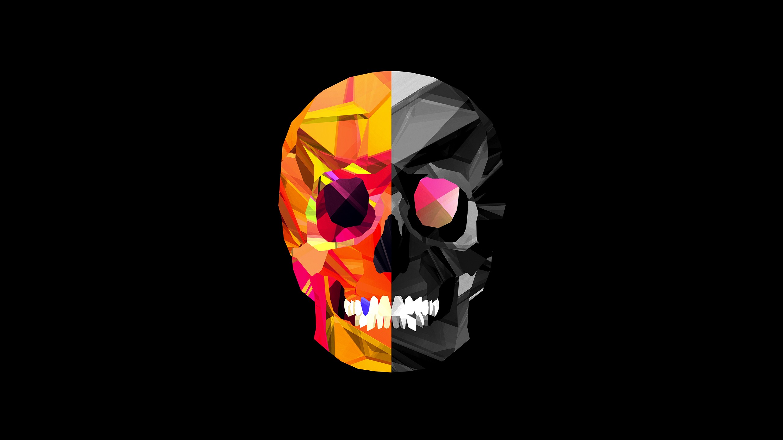Geometric Skull by Justin Maller HD Wallpaper