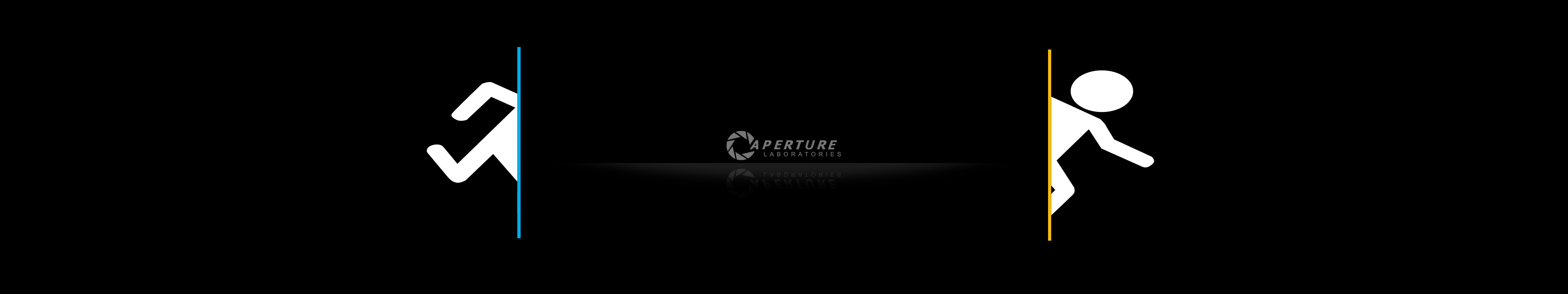 Portal 2 Aperture Laboratories logo with portals HD Wallpaper