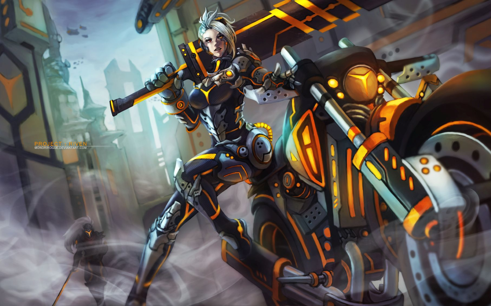 Project: Riven on a Motorcycle HD Wallpaper