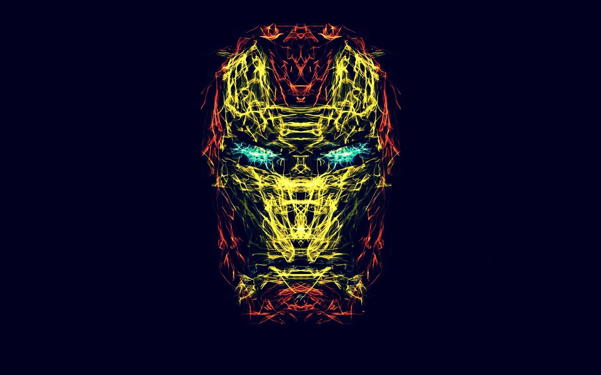 Iron Man mask abstract art HD Wallpaper