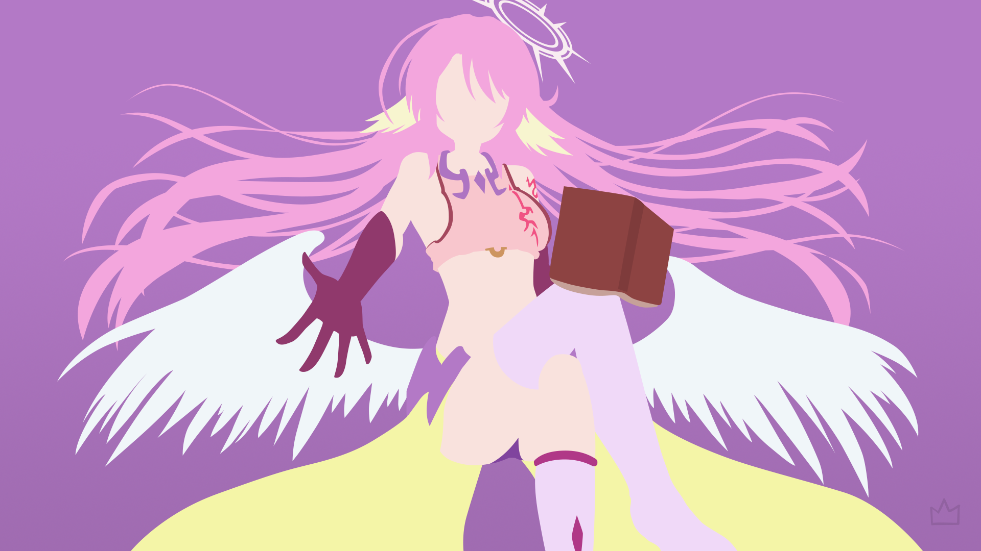 Jibril from No Game No Life with wings and halo HD Wallpaper