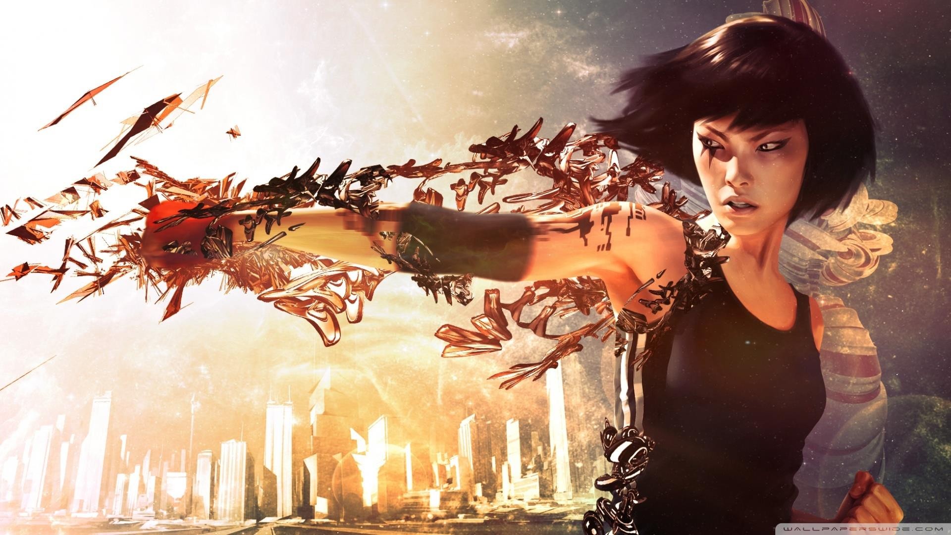 Faith Connors from Mirrors Edge in abstract style HD Wallpaper