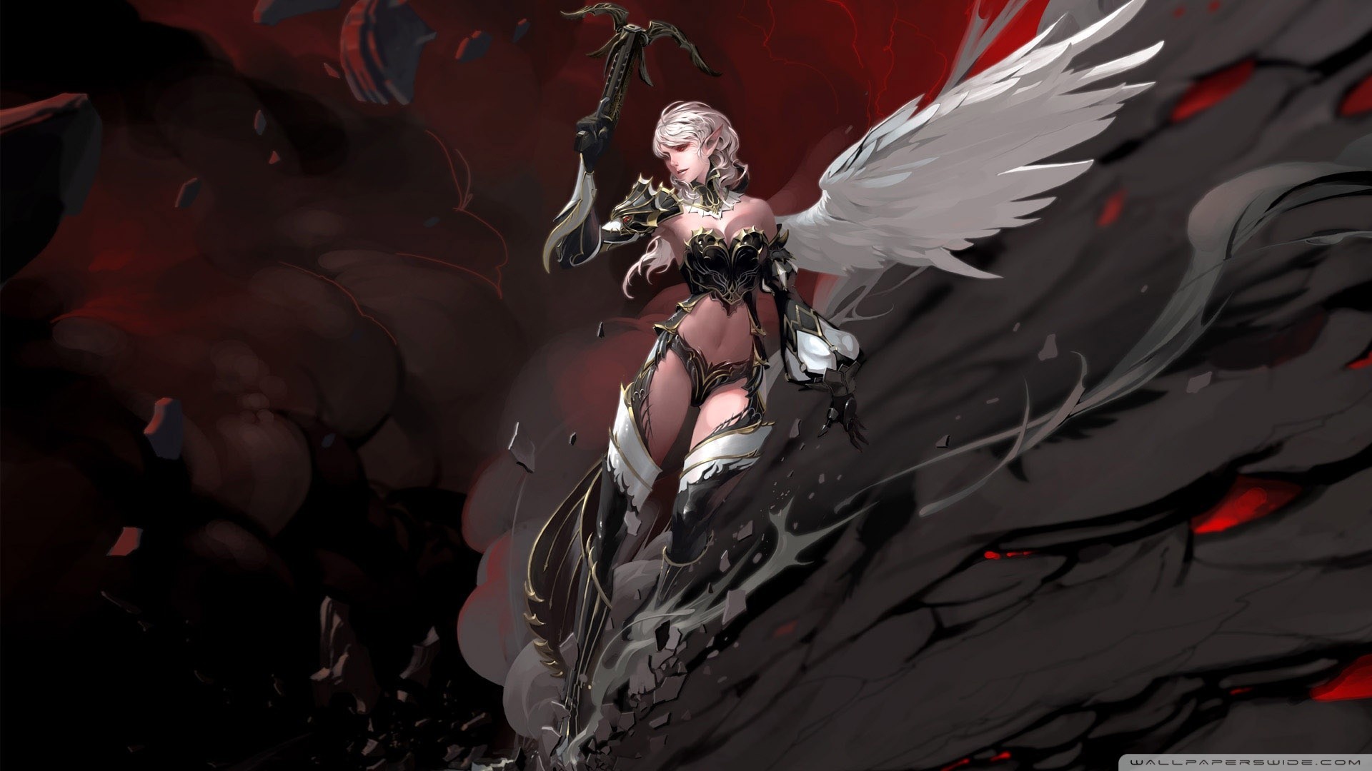 Kamael with crossbow from Lineage II HD Wallpaper