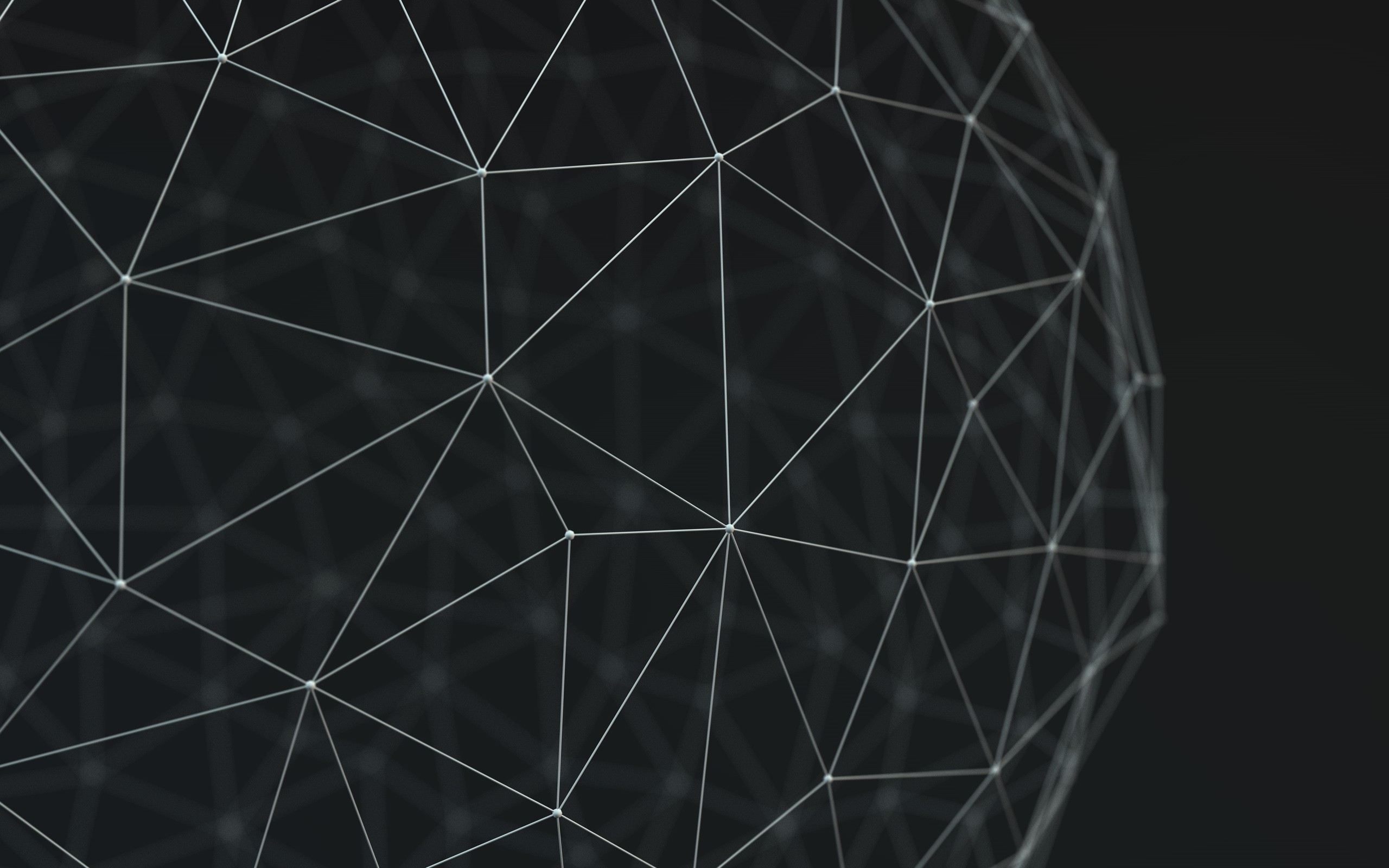 Abstract geometric sphere with connected lines HD Wallpaper