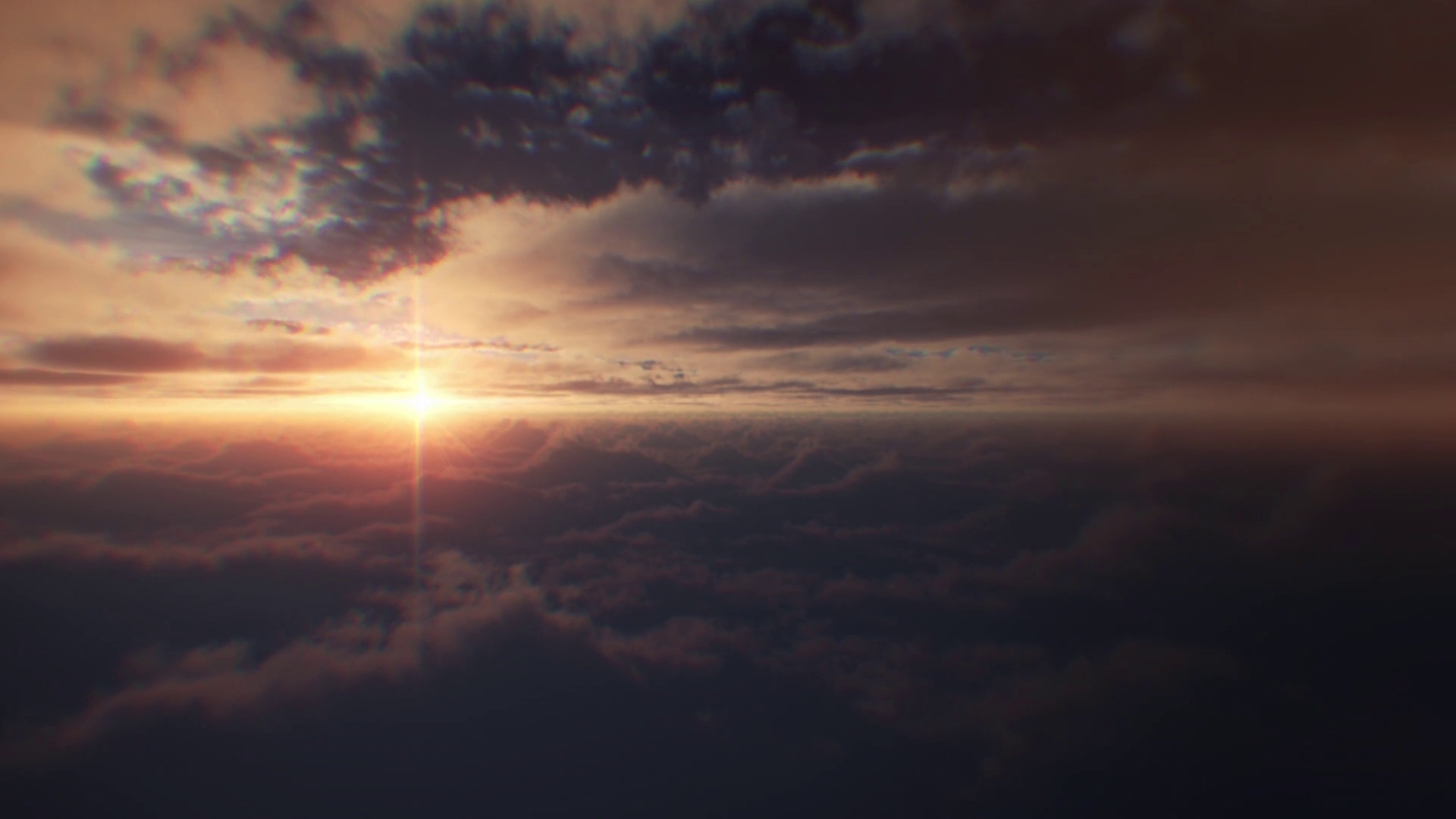 Sunset over clouds HD Wallpaper