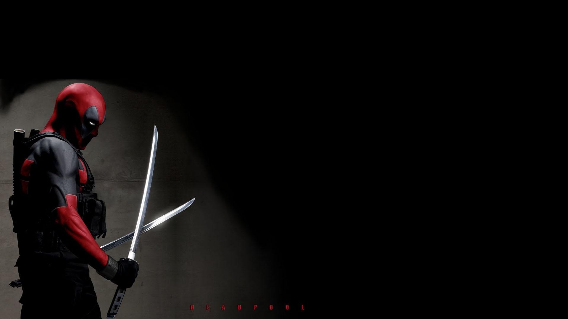 Deadpool holding two swords in the dark HD Wallpaper