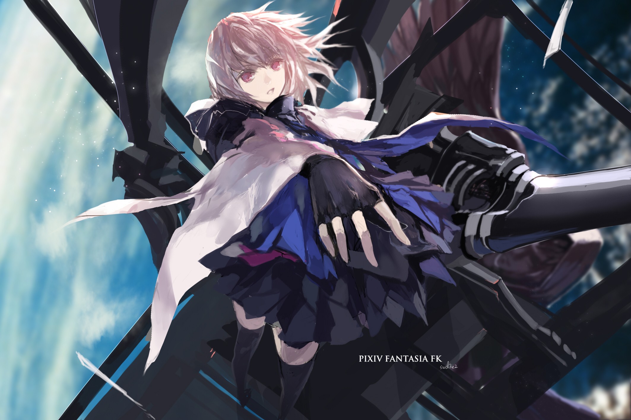 Pixiv Fantasia FK character with pink hair and eyes HD Wallpaper