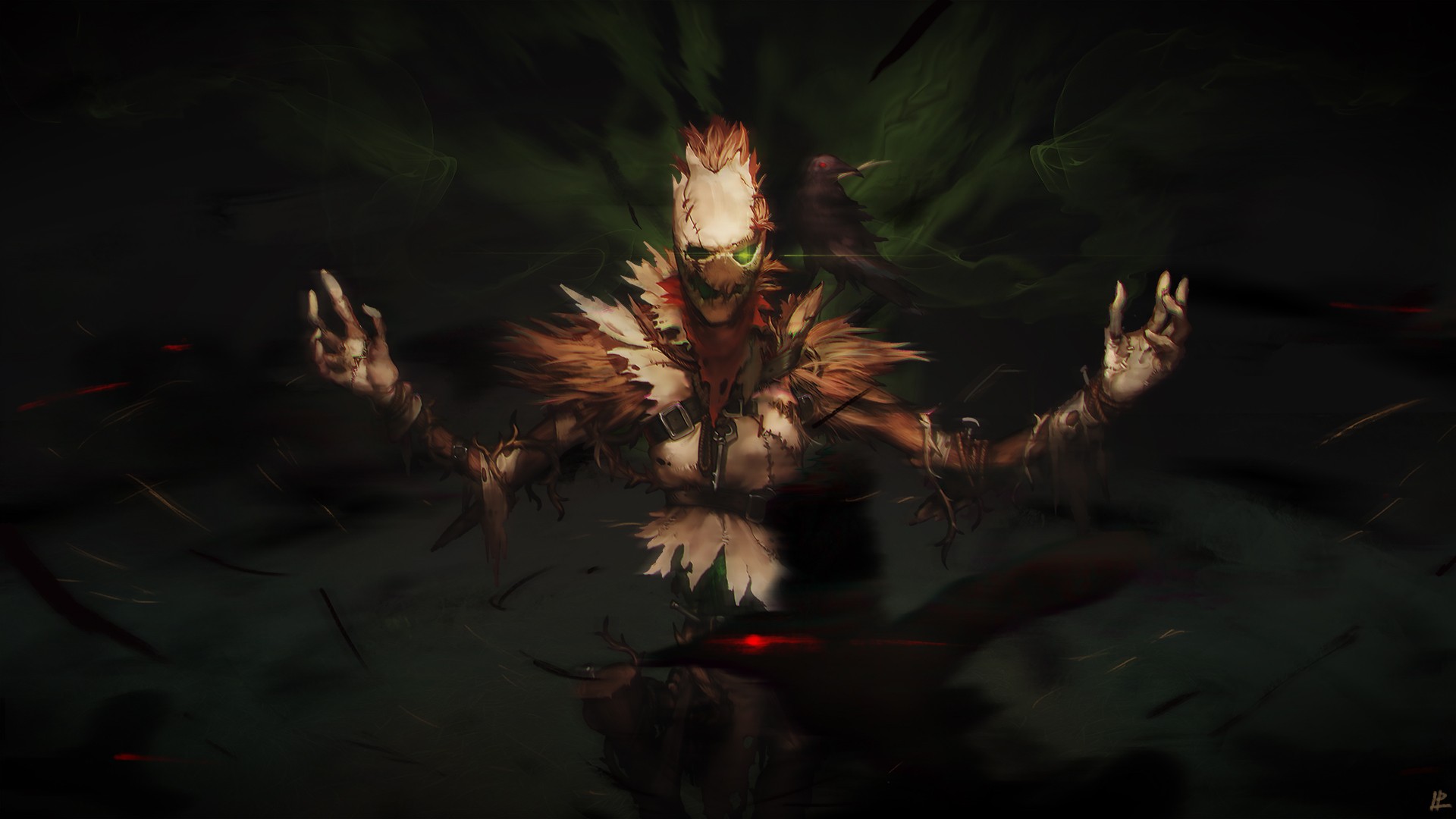 Fiddlesticks from League of Legends with a crow HD Wallpaper
