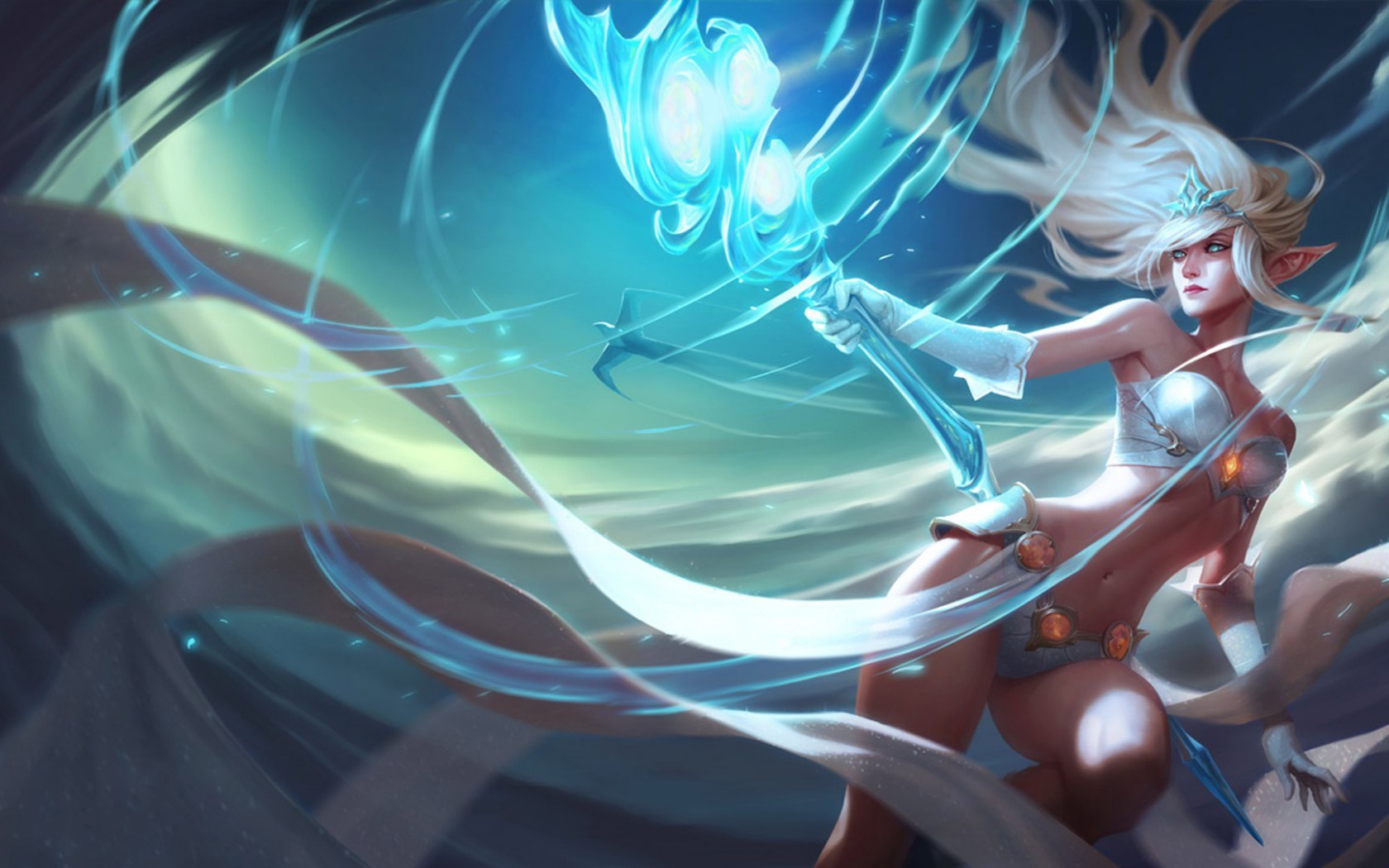 Janna from League of Legends with a magical staff HD Wallpaper