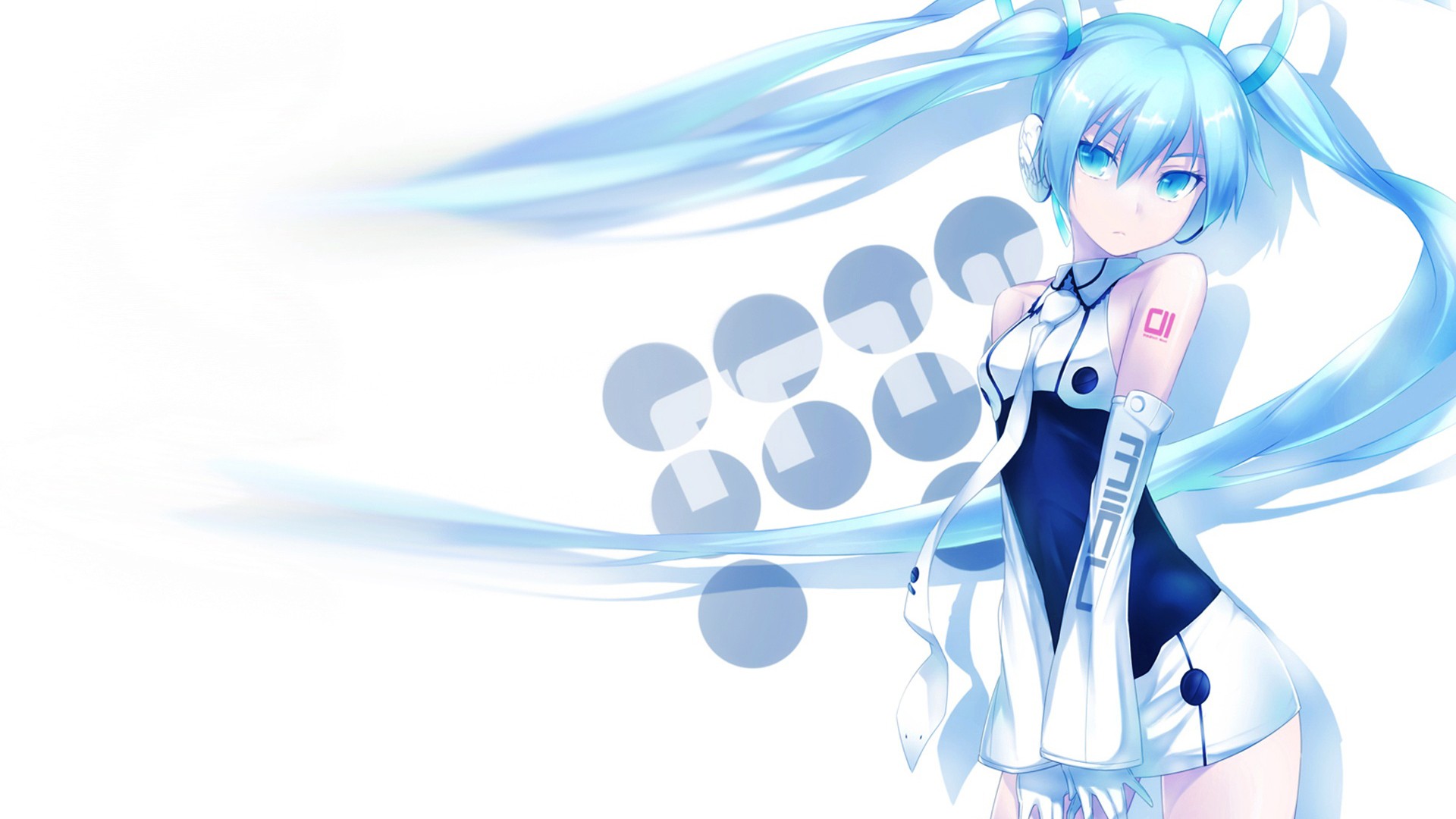Hatsune Miku anime girl with blue hair and headphones HD Wallpaper