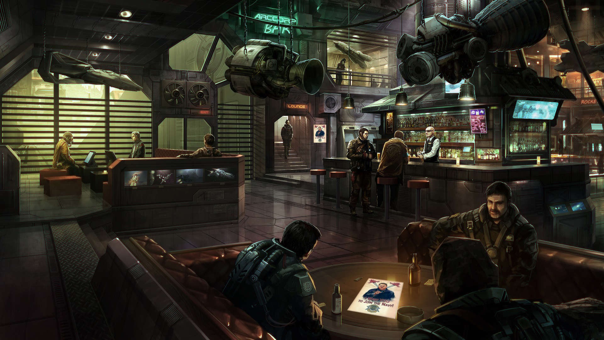 Star Citizen Recruiting Center Bar HD Wallpaper