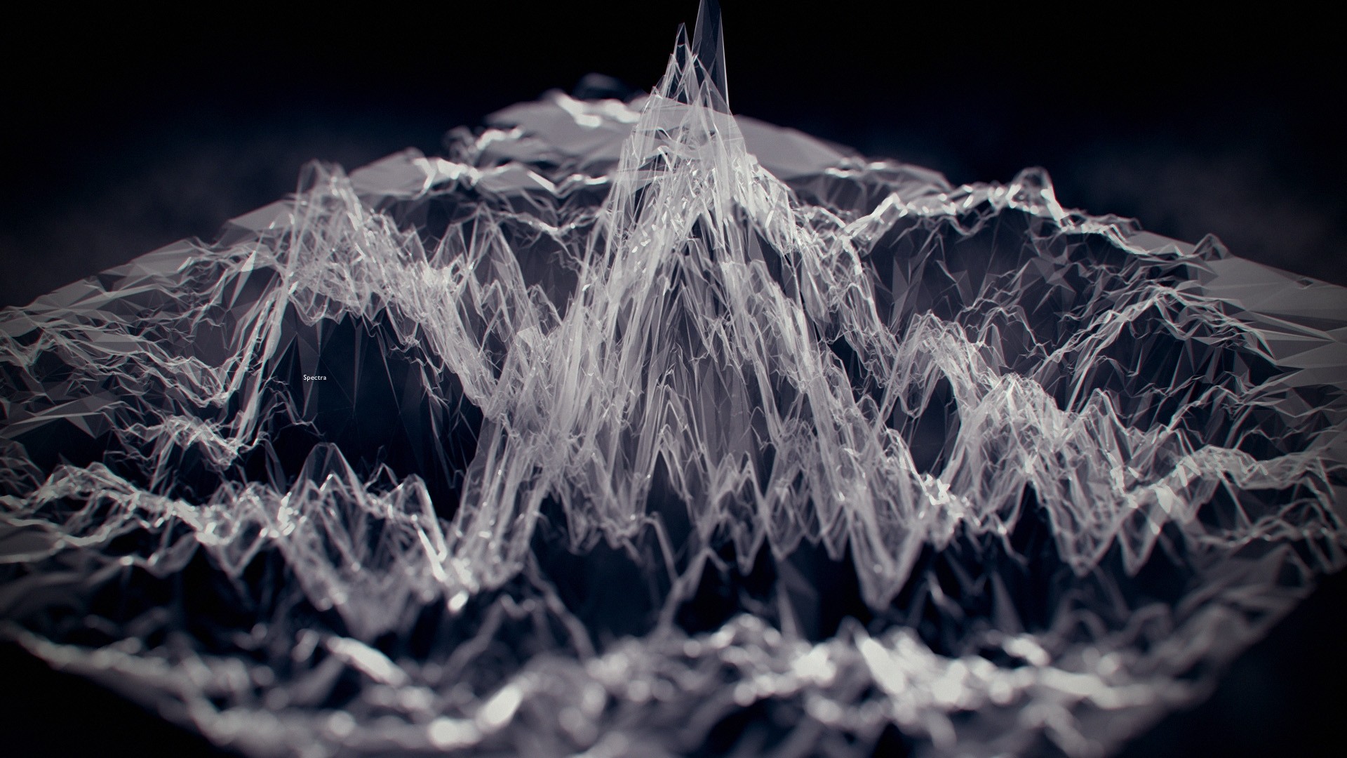 Abstract digital mountain range with sharp peaks HD Wallpaper