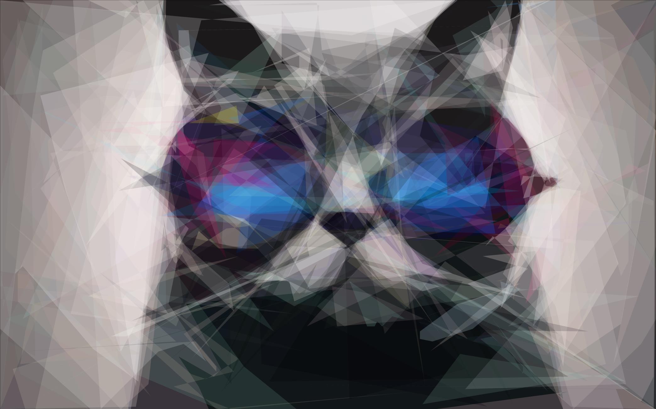 Abstract cat with colorful geometric sunglasses HD Wallpaper
