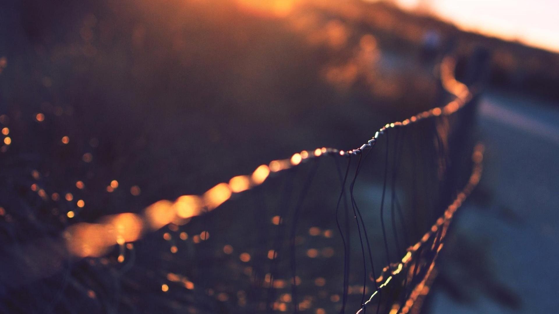 Sunlight on a fence with bokeh effect HD Wallpaper