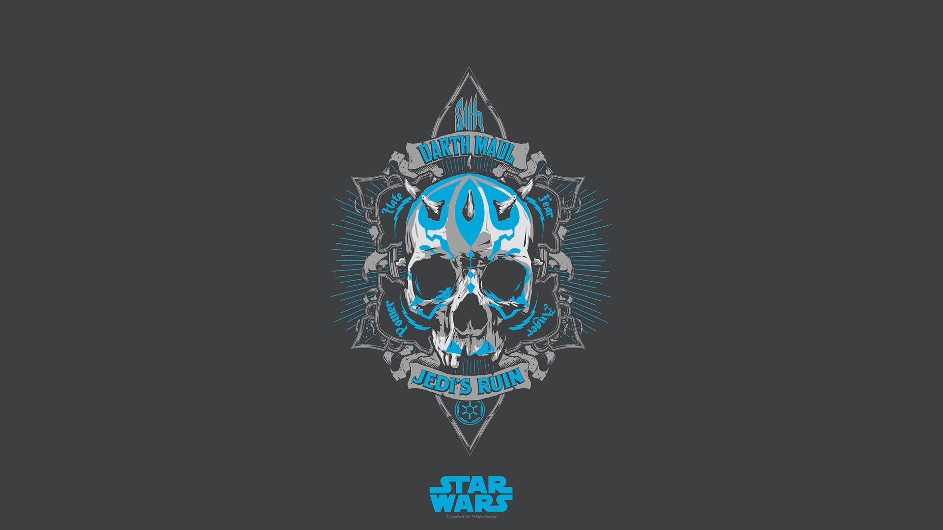 Darth Maul Skull with Star Wars Logo HD Wallpaper