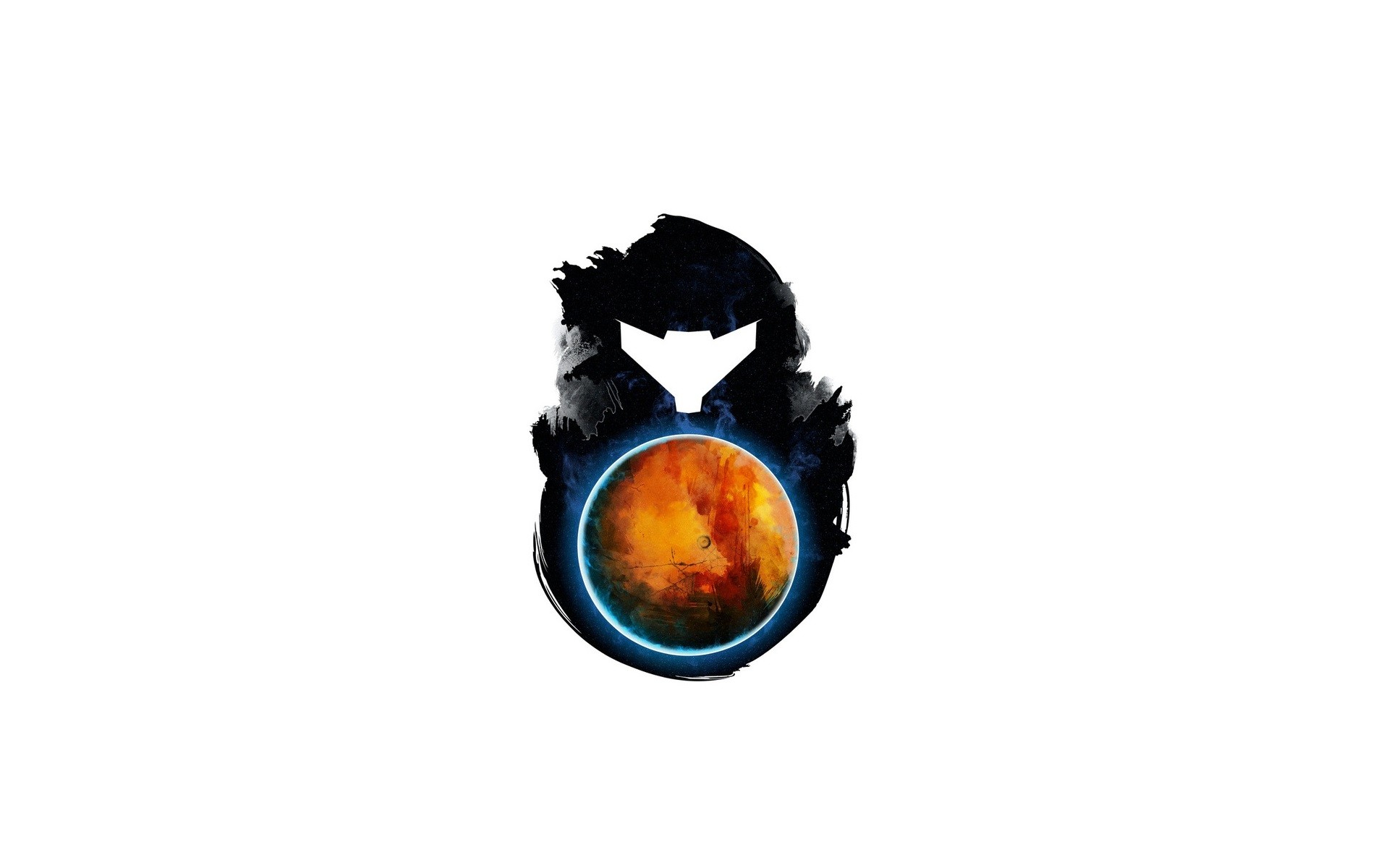 Metroid Samus Aran helmet and planet HD Wallpaper