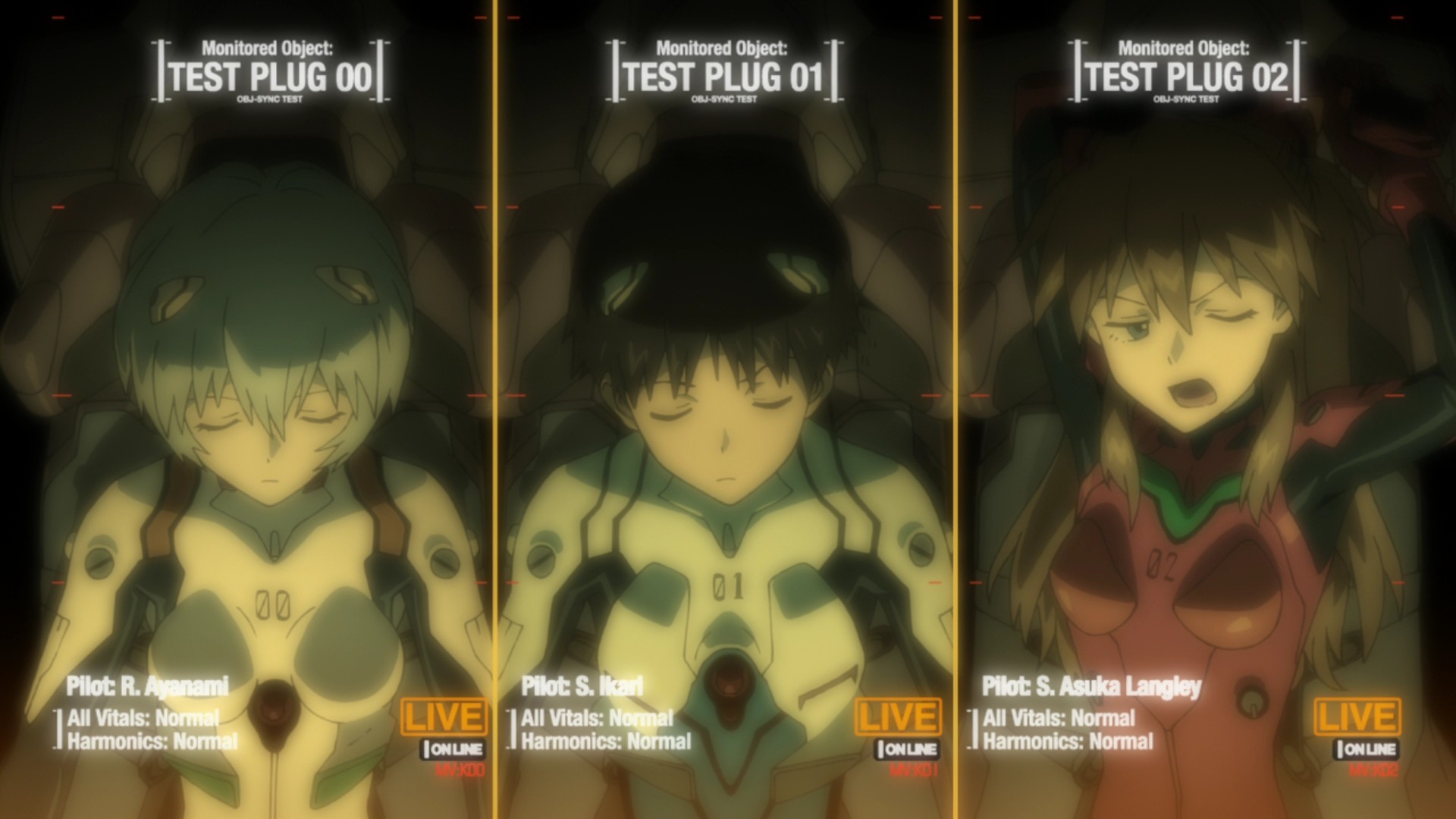 Neon Genesis Evangelion: Test Plugs 00, 01, and 02 HD Wallpaper