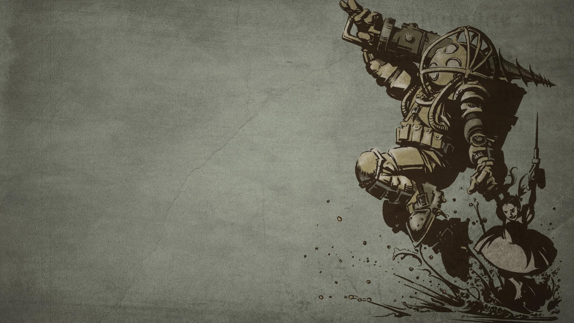 Big Daddy and Little Sister from BioShock HD Wallpaper