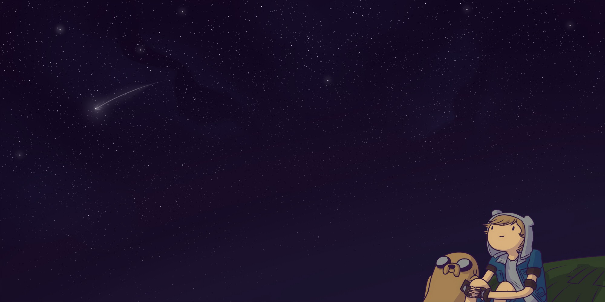 Adventure Time Finn and Jake stargazing HD Wallpaper