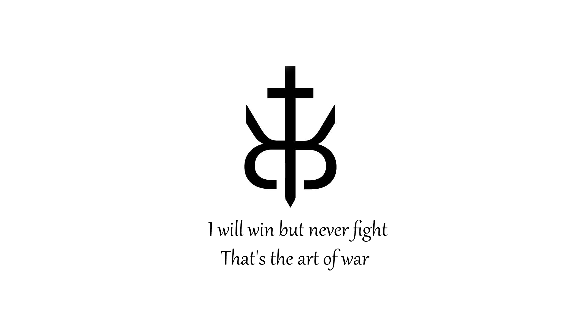 Minimalist symbol with quote about the art of war HD Wallpaper