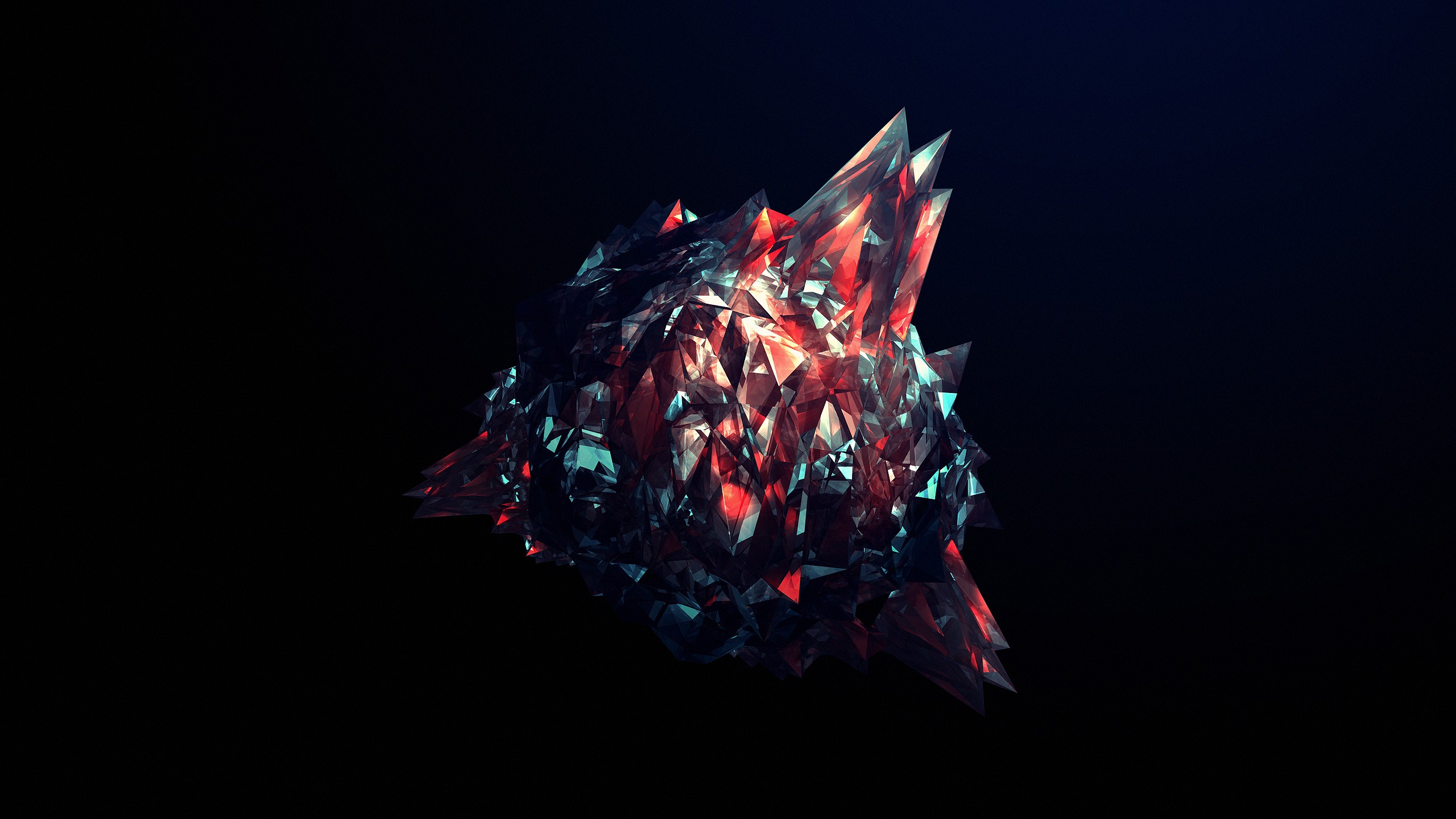 Abstract crystal formation with red and blue light HD Wallpaper