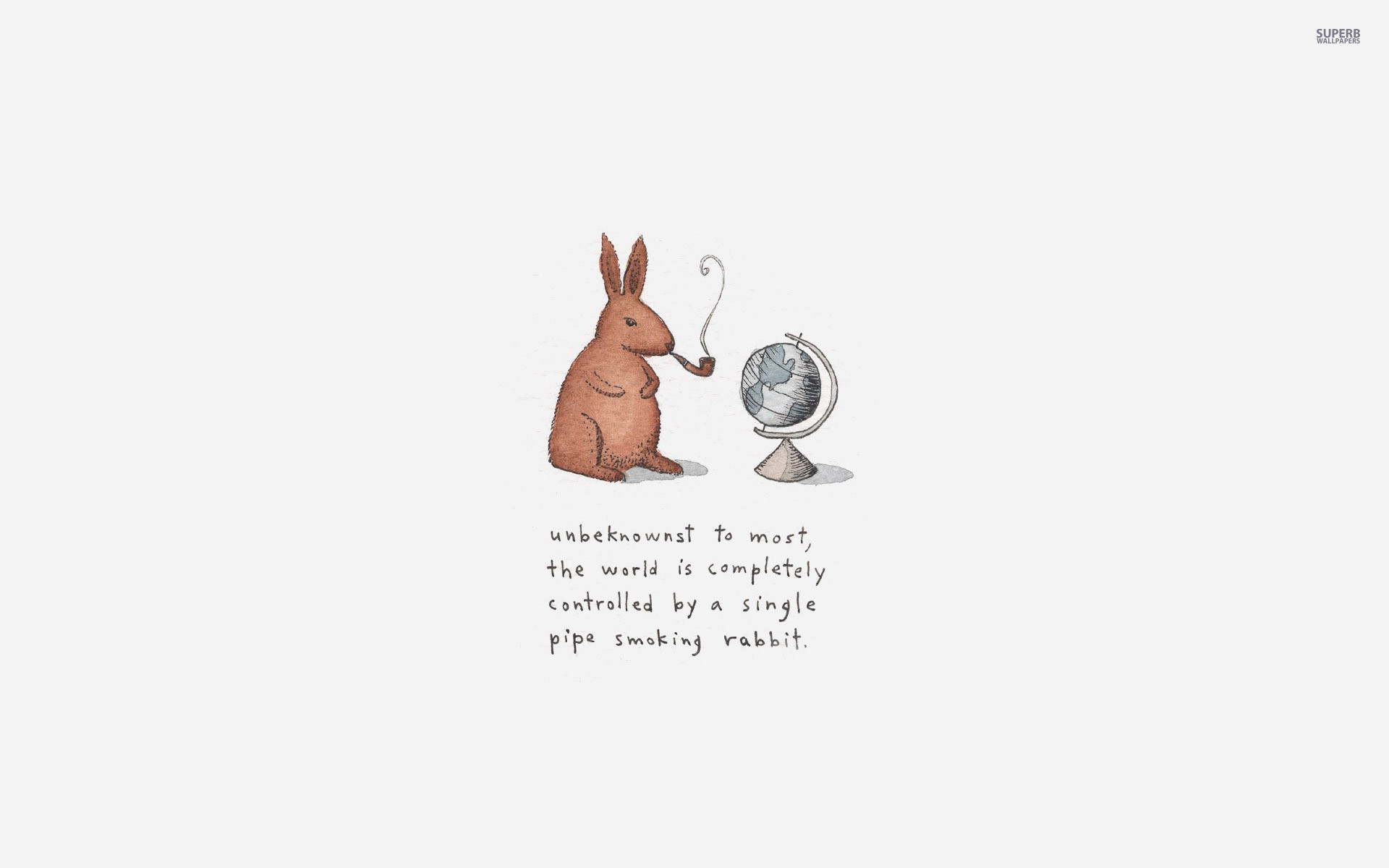 Rabbit smoking a pipe controls the world HD Wallpaper