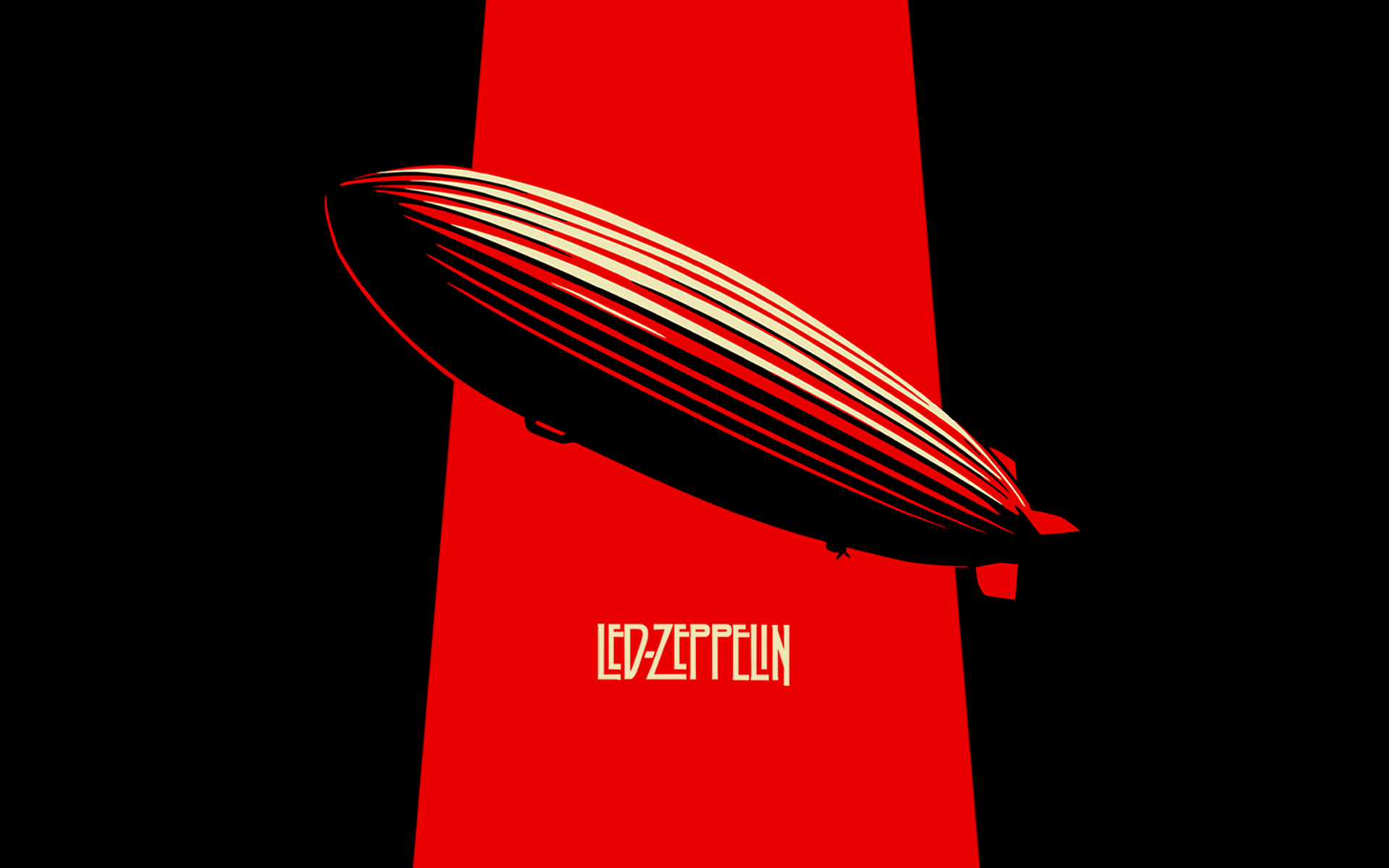 Led Zeppelin blimp on a red and black background HD Wallpaper