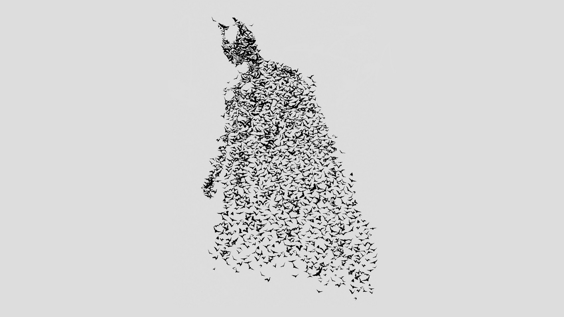 Batman formed from a flock of bats HD Wallpaper